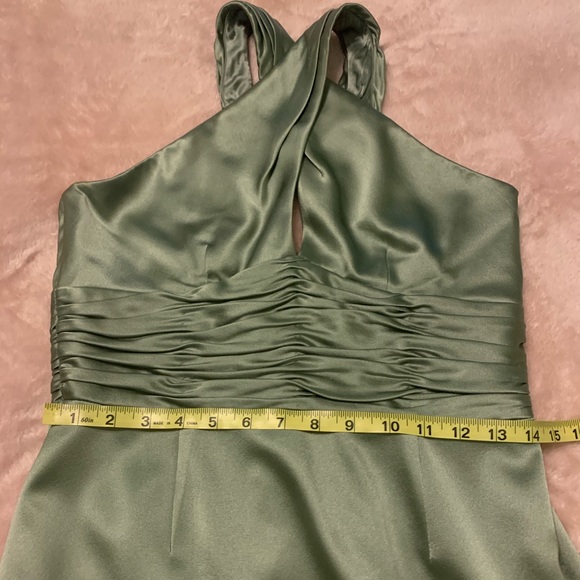 Fine Feathers green silk cocktail dress - 6 - Picture 5 of 9